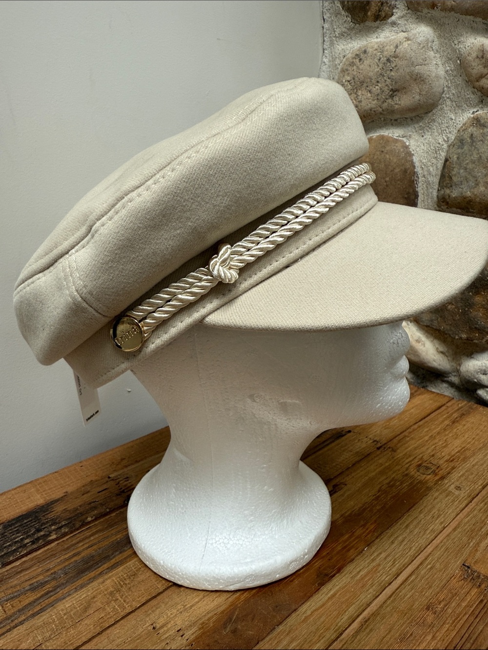 NWT Trina Turk Rope-Trim Baker Boy Cap